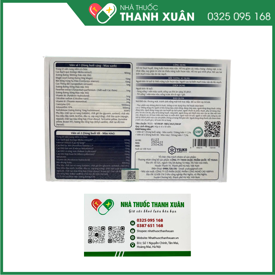 Ginkgo Sachi Ysuka - Hỗ trợ hoạt huyết, tăng tuần hoàn máu não